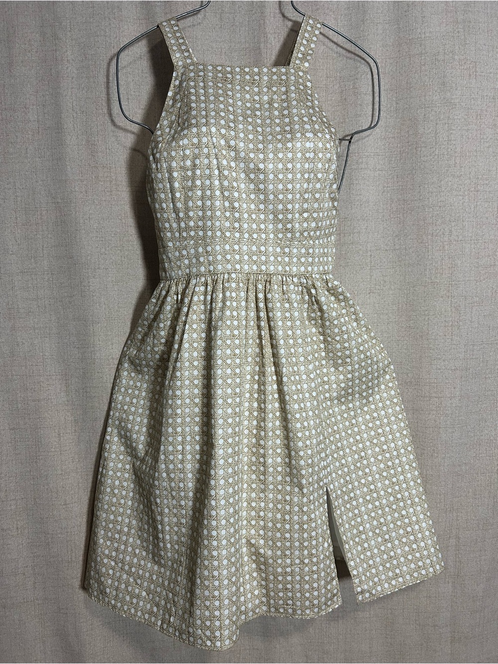 Hill House Midi Dress in Cream and White Geometric Print… - Picture 2 of 5